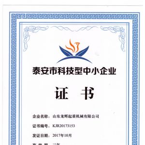 泰安市科技型中小企業(yè)證書